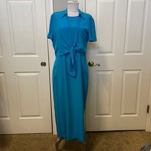 Maggie London Silk two piece gorgeous aqua woman’s dress